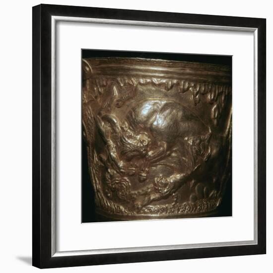 Gold Greek cup with a wild bull motif, 15th century BC. Artist: Unknown-Unknown-Framed Giclee Print