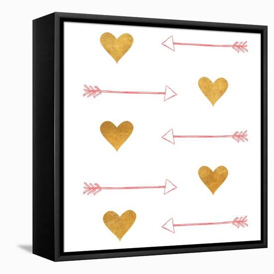 Gold Hearts and Arrows-Sd Graphics Studio-Framed Stretched Canvas