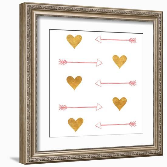 Gold Hearts and Arrows-Sd Graphics Studio-Framed Art Print