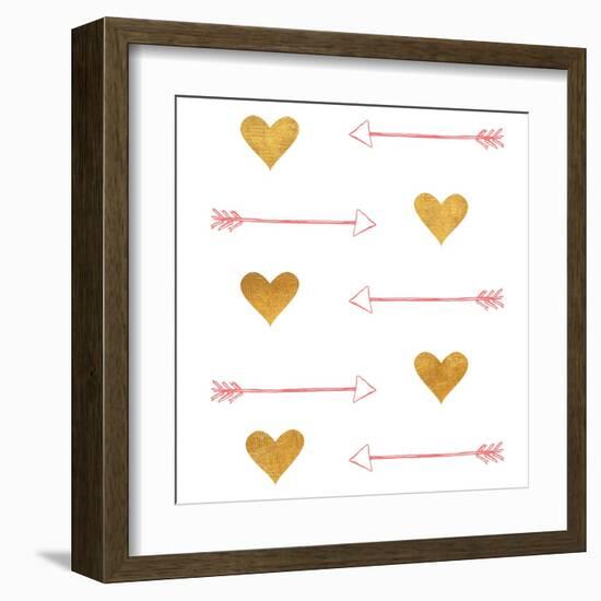 Gold Hearts and Arrows-Sd Graphics Studio-Framed Art Print