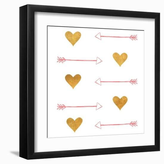 Gold Hearts and Arrows-Sd Graphics Studio-Framed Art Print