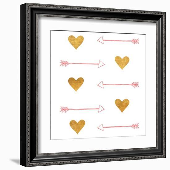 Gold Hearts and Arrows-Sd Graphics Studio-Framed Art Print