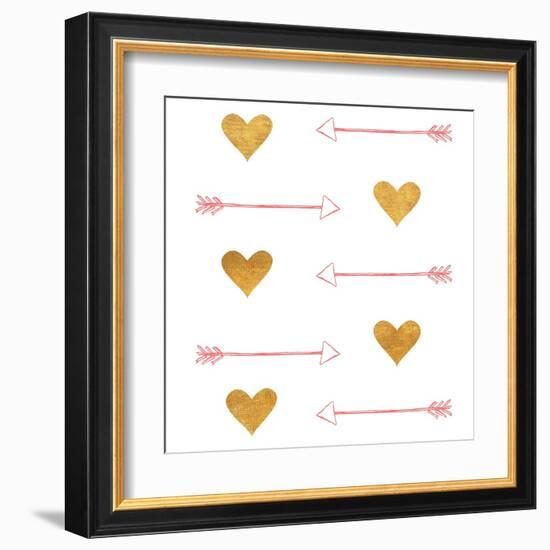 Gold Hearts and Arrows-Sd Graphics Studio-Framed Art Print