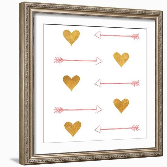 Gold Hearts and Arrows-Sd Graphics Studio-Framed Art Print