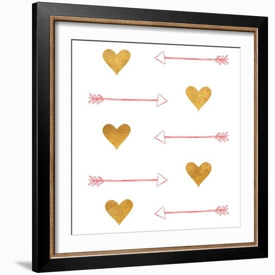 Gold Hearts and Arrows-Sd Graphics Studio-Framed Art Print