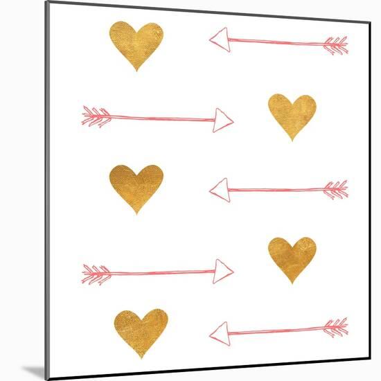 Gold Hearts and Arrows-Sd Graphics Studio-Mounted Art Print