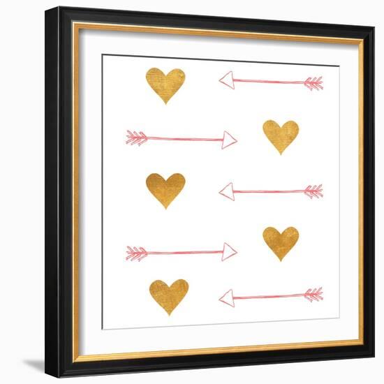 Gold Hearts and Arrows-Sd Graphics Studio-Framed Art Print