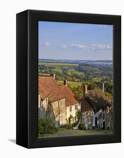 Gold Hill, and View over Blackmore Vale, Shaftesbury, Dorset, England, United Kingdom, Europe-Neale Clarke-Framed Premier Image Canvas