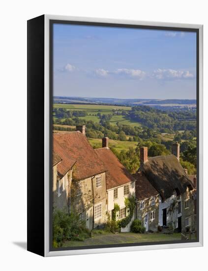 Gold Hill, and View over Blackmore Vale, Shaftesbury, Dorset, England, United Kingdom, Europe-Neale Clarke-Framed Premier Image Canvas