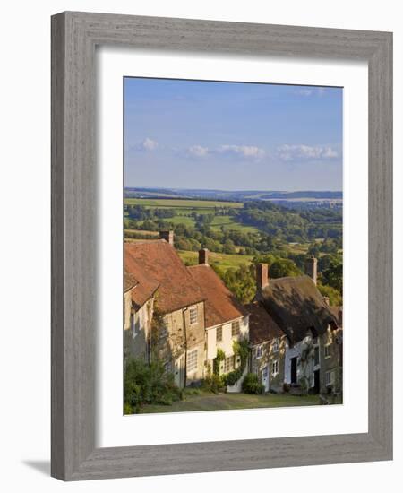 Gold Hill, and View over Blackmore Vale, Shaftesbury, Dorset, England, United Kingdom, Europe-Neale Clarke-Framed Photographic Print