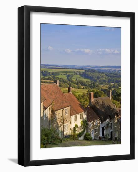 Gold Hill, and View over Blackmore Vale, Shaftesbury, Dorset, England, United Kingdom, Europe-Neale Clarke-Framed Photographic Print