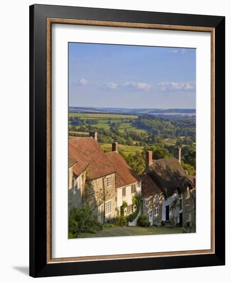 Gold Hill, and View over Blackmore Vale, Shaftesbury, Dorset, England, United Kingdom, Europe-Neale Clarke-Framed Photographic Print