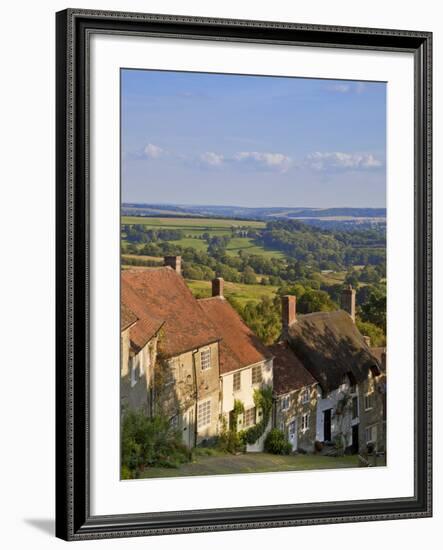 Gold Hill, and View over Blackmore Vale, Shaftesbury, Dorset, England, United Kingdom, Europe-Neale Clarke-Framed Photographic Print