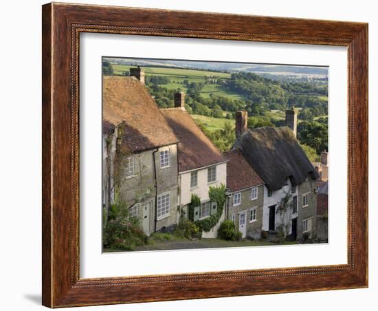 Gold Hill, and View over Blackmore Vale, Shaftesbury, Dorset, England, United Kingdom, Europe-Neale Clarke-Framed Photographic Print