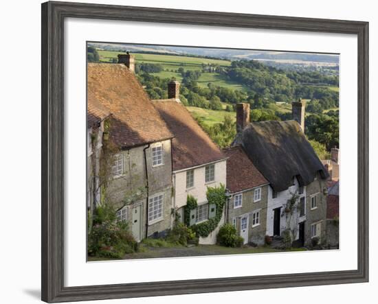 Gold Hill, and View over Blackmore Vale, Shaftesbury, Dorset, England, United Kingdom, Europe-Neale Clarke-Framed Photographic Print