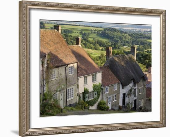 Gold Hill, and View over Blackmore Vale, Shaftesbury, Dorset, England, United Kingdom, Europe-Neale Clarke-Framed Photographic Print