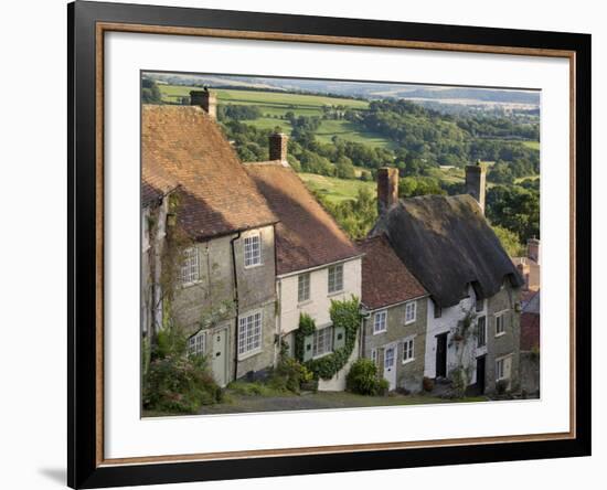 Gold Hill, and View over Blackmore Vale, Shaftesbury, Dorset, England, United Kingdom, Europe-Neale Clarke-Framed Photographic Print