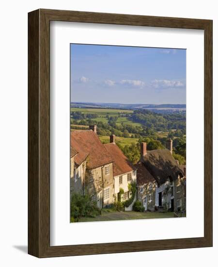 Gold Hill, and View over Blackmore Vale, Shaftesbury, Dorset, England, United Kingdom, Europe-Neale Clarke-Framed Photographic Print