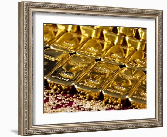 Gold Ingots, Frankfurt, Germany, Europe-Hans Peter Merten-Framed Photographic Print