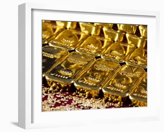 Gold Ingots, Frankfurt, Germany, Europe-Hans Peter Merten-Framed Photographic Print