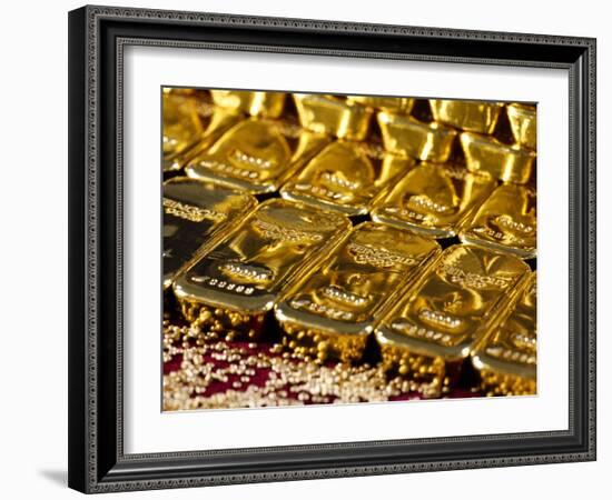 Gold Ingots, Frankfurt, Germany, Europe-Hans Peter Merten-Framed Photographic Print