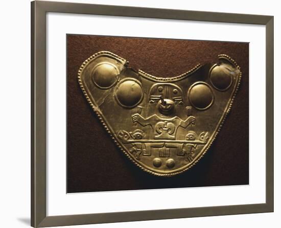 Gold-Leaf Breastplate Showing Anthropomorphic Figures and Two Heraldic Animals-null-Framed Giclee Print