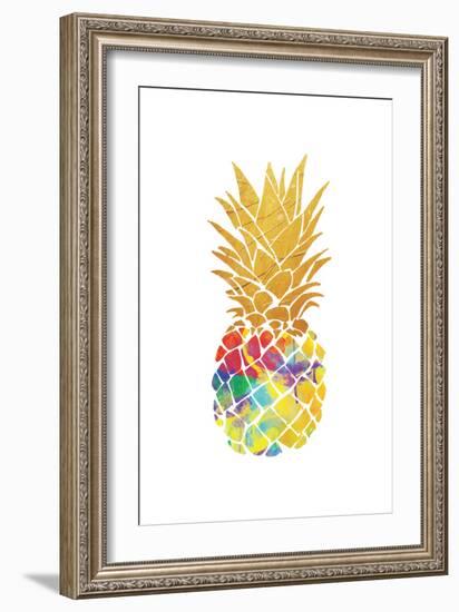Gold Leaf Pineapple-OnRei-Framed Art Print