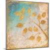 Gold Leaves on Blues II-Michael Marcon-Mounted Art Print