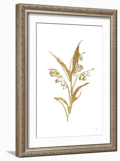 Gold Line Lily of the Valley I-Chris Paschke-Framed Art Print