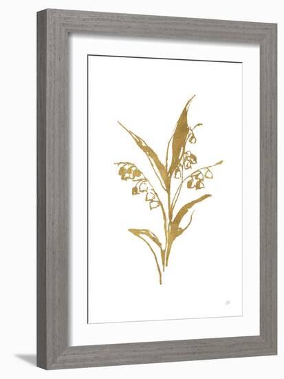 Gold Line Lily of the Valley I-Chris Paschke-Framed Art Print