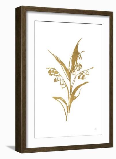 Gold Line Lily of the Valley I-Chris Paschke-Framed Art Print