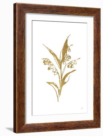 Gold Line Lily of the Valley I-Chris Paschke-Framed Art Print