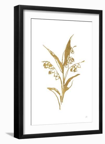 Gold Line Lily of the Valley I-Chris Paschke-Framed Art Print