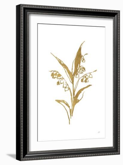 Gold Line Lily of the Valley I-Chris Paschke-Framed Art Print