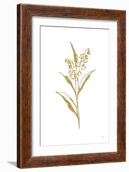 Gold Line Lily of the Valley II-Chris Paschke-Framed Art Print