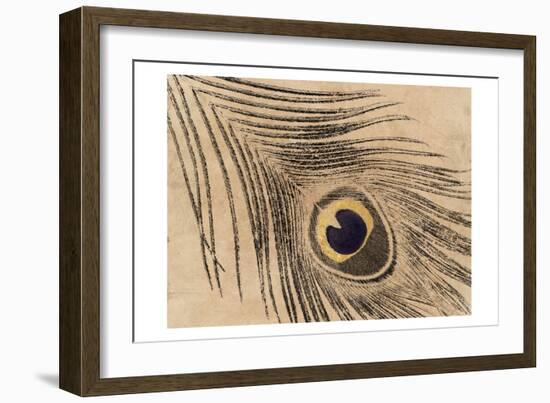 Gold Line Peacock-Sheldon Lewis-Framed Art Print