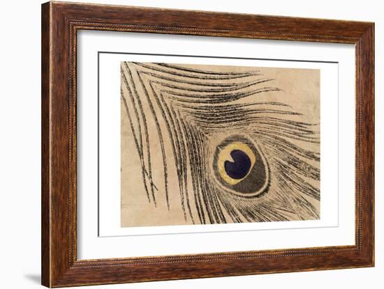 Gold Line Peacock-Sheldon Lewis-Framed Art Print