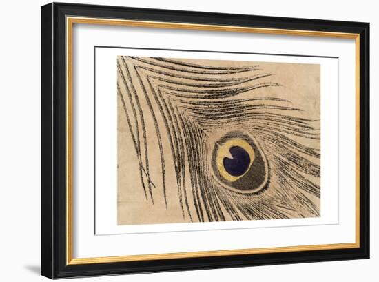 Gold Line Peacock-Sheldon Lewis-Framed Art Print