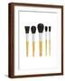 Gold Makeup Brushes-Peach & Gold-Framed Art Print