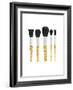Gold Makeup Brushes-Peach & Gold-Framed Art Print