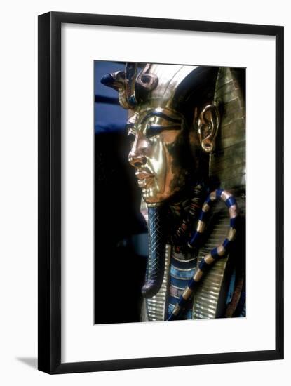 Gold mask of Tutankhamun on the second coffin. Artist: Unknown-Unknown-Framed Giclee Print