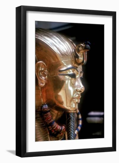 Gold mask of Tutankhamun on the second coffin. Artist: Unknown-Unknown-Framed Giclee Print