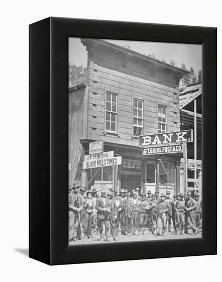 Gold Miners at Deadwood City, South Dakota, C.1877-null-Framed Premier Image Canvas