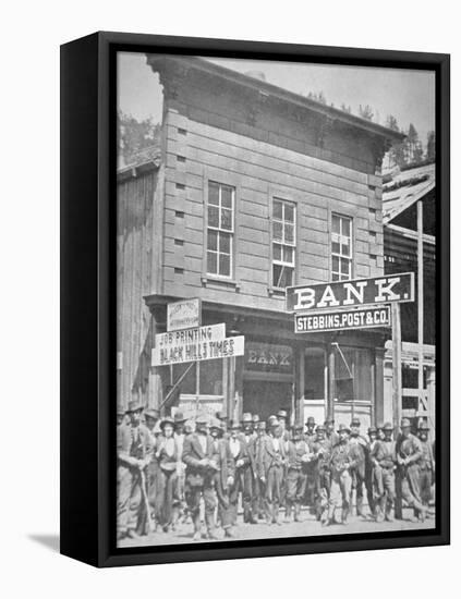 Gold Miners at Deadwood City, South Dakota, C.1877-null-Framed Premier Image Canvas