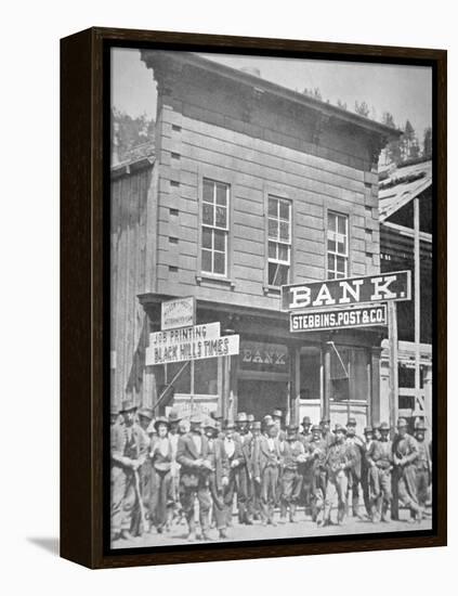 Gold Miners at Deadwood City, South Dakota, C.1877-null-Framed Premier Image Canvas