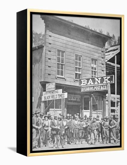 Gold Miners at Deadwood City, South Dakota, C.1877-null-Framed Premier Image Canvas