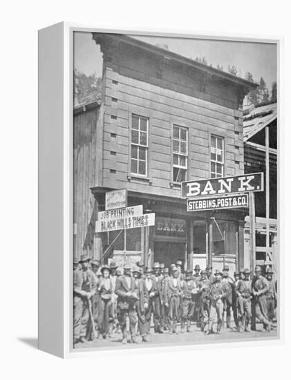 Gold Miners at Deadwood City, South Dakota, C.1877-null-Framed Premier Image Canvas