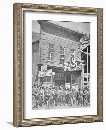 Gold Miners at Deadwood City, South Dakota, C.1877-null-Framed Photographic Print