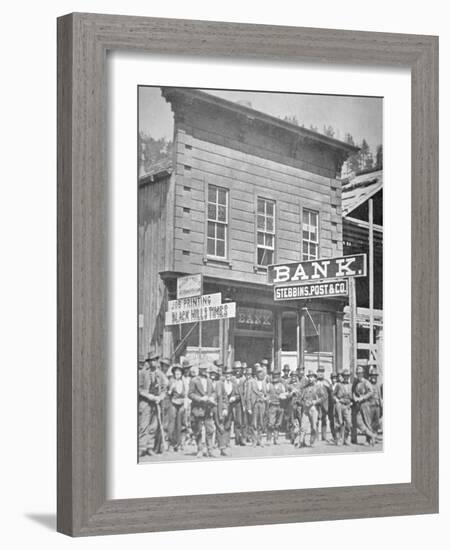 Gold Miners at Deadwood City, South Dakota, C.1877-null-Framed Photographic Print