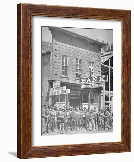 Gold Miners at Deadwood City, South Dakota, C.1877-null-Framed Photographic Print